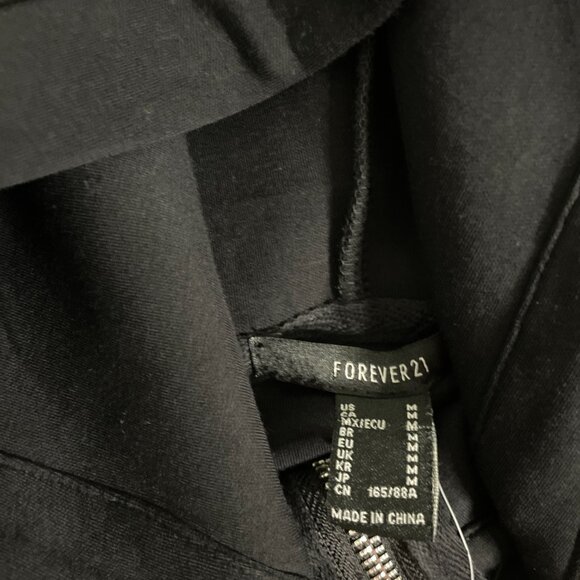 Forever 21 Unisex Black Full Zip Hoodie – Fits Men & Women – Size M – NWT - Picture 6 of 8